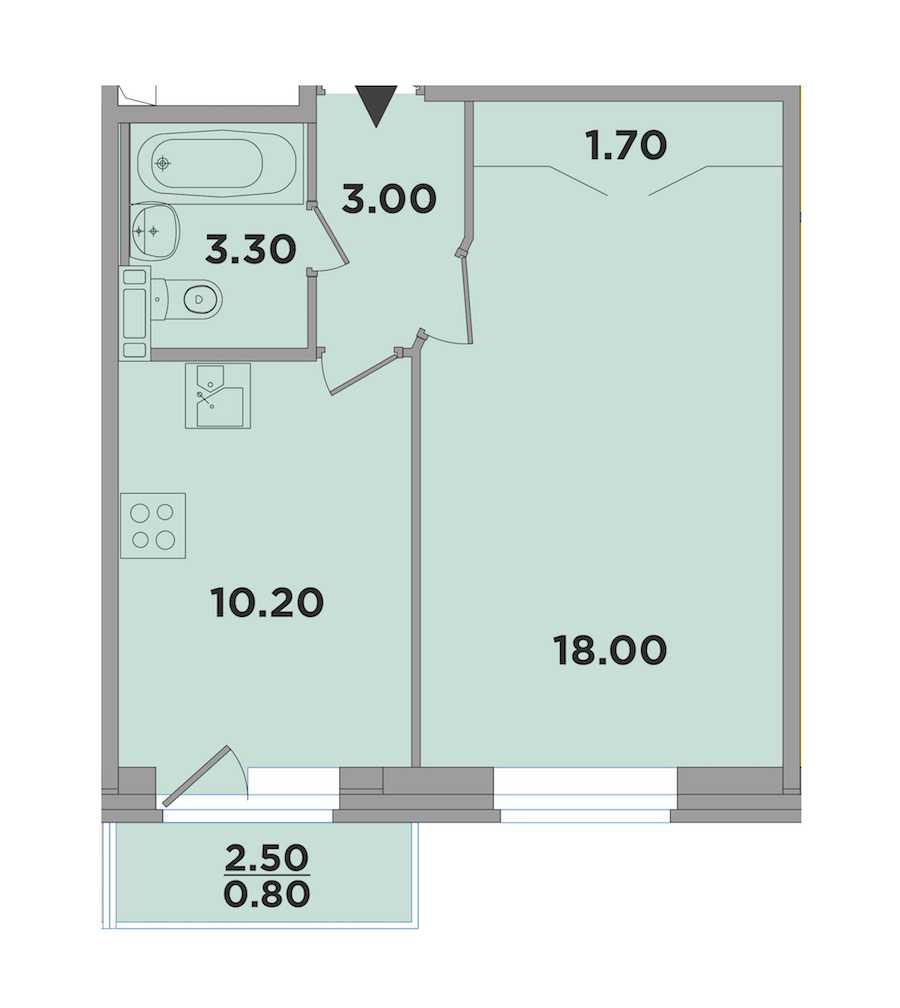 Однокомнатная квартира в : площадь 36.2 м2 , этаж: 1 – купить в Санкт-Петербурге